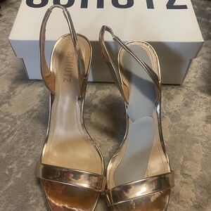 SCHUTZ Women's Metallic Gold Heels